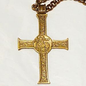 VTG MMA Gold Cross Pendant Necklace